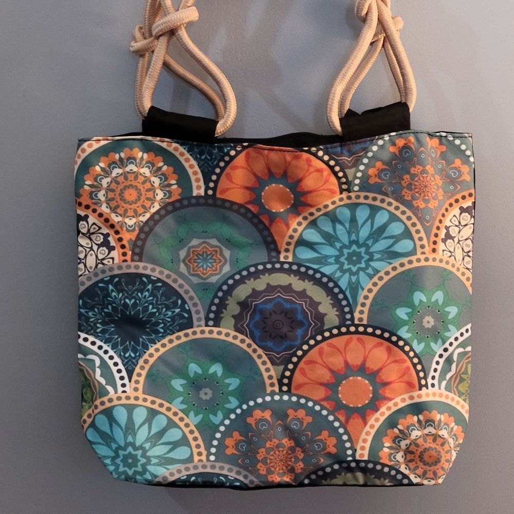 NEW Mandala print, heavy canvas tote!